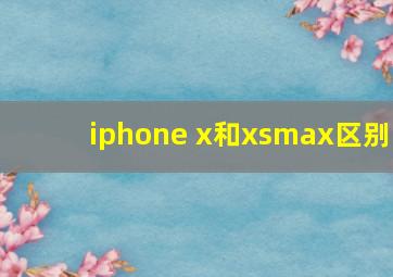 iphone x和xsmax区别